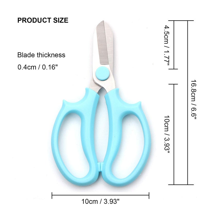 Jasni Garden Pruning Shears Scissors with Comfort Grip Handle, Premium Steel Professional Floral Scissors, Perfect for Arranging Flowers, Pruning, Trimming Plants, Gardening Tool (Blue) - Image 3